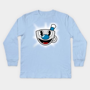 A Mugman Cartoon Kids Long Sleeve T-Shirt